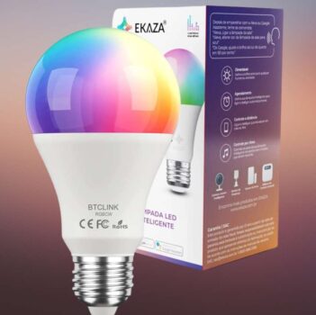 EKAZA, Lâmpada Smart Inteligente, com 16 milhões de cores Wi-Fi compatível com Alexa e Google home, 9W+3W -T261-E27