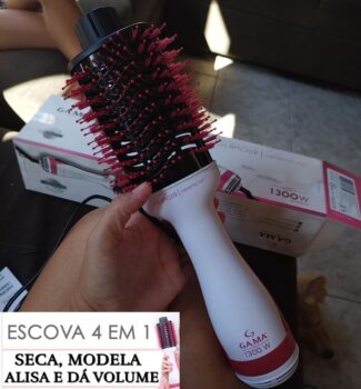 Escova Secadora GAMA ITALY Glamour Pink Brush 3D - 1300W 3 Temperaturas
