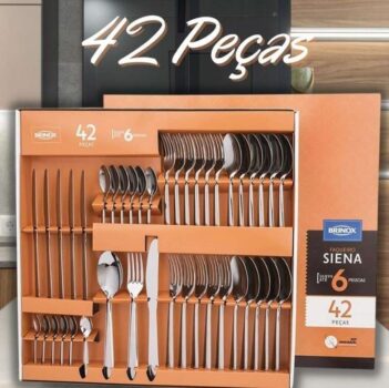 Faqueiro Siena Aço Inox Compacto 42 Peças 5109/120 Brinox