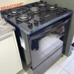 Fogão Brastemp 5 Bocas Preto Com Mesa de Vidro e Turbo Chama - BFS5VCE BIVOLT