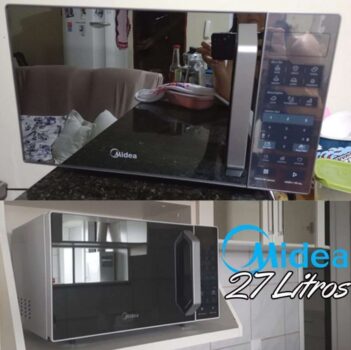 Forno Micro-ondas 27L Prata Espelhado Midea LED 127V MXSA27S1