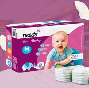 Fralda Needs Baby Mega M - 70 Unidades