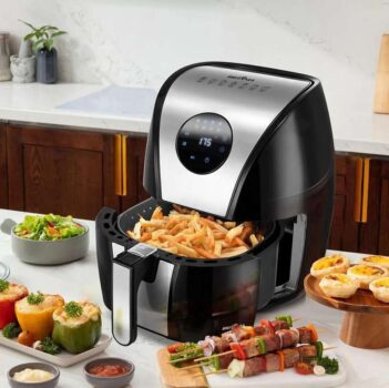 Fritadeira Air Fry Digital Britânia, Pretanox, 1500W - Revestimento Antidaderente, 5L,BFR41PI