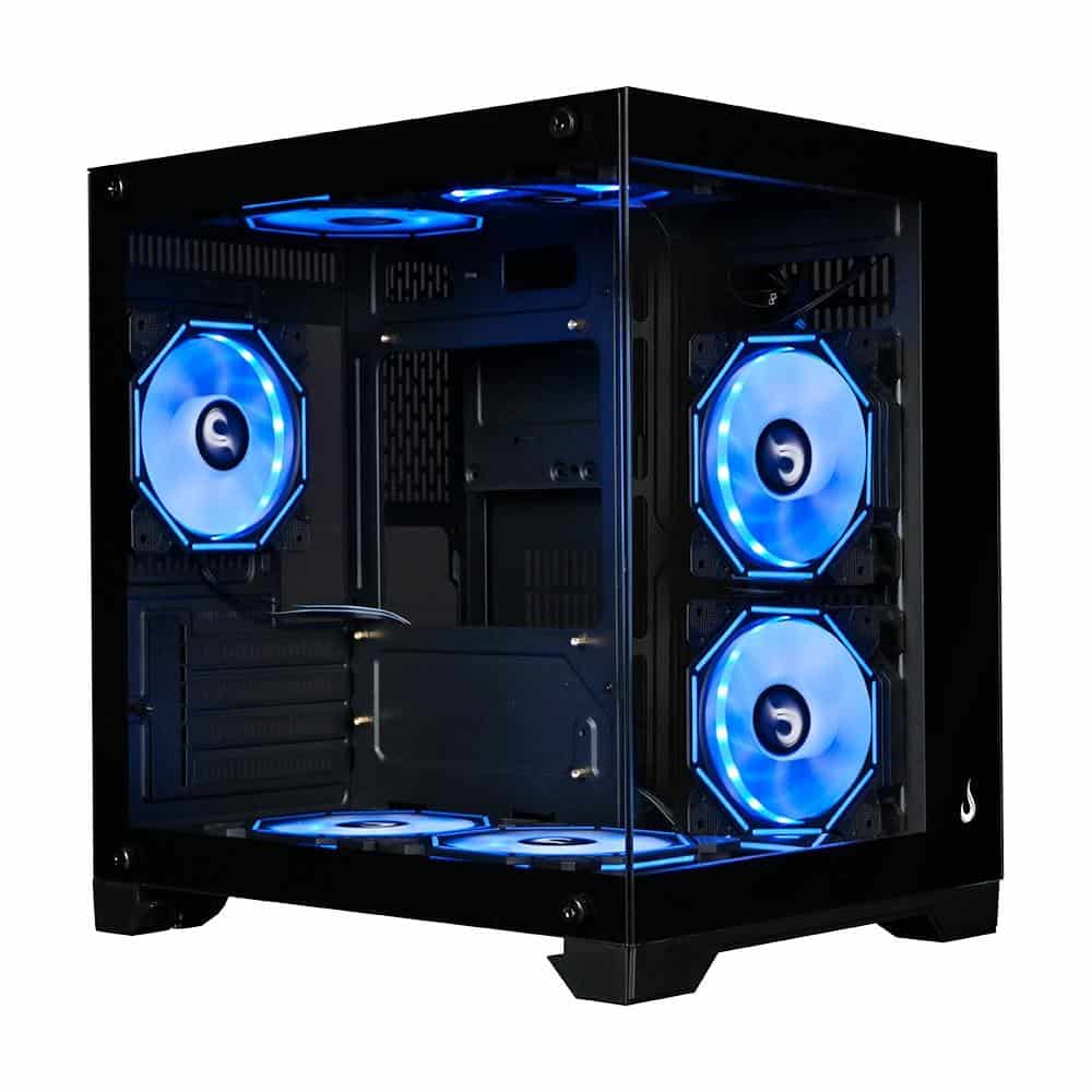 Gabinete Gamer Rise Mode Galaxy Glass M Mini, M-ATX, Lateral e Frontal em Vidro Temperado, Preto - RM-GA-GGMN-FB