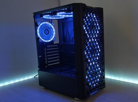 Gabinete Gamer Rise Mode X5 Glass, RGB, Lateral em Vidro Fumê, Preto - RM-X5-05-FB