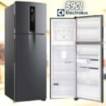 Geladeira Electrolux Frost Free Inverter 390L Efficient AutoSense Duplex Black Inox Look (IF43B)