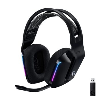 Headset Gamer Sem Fio Logitech G733 7.1 Dolby Surround com Tecnologia Blue VO!CE, RGB LIGHTSYNC, Drivers de Áudio Avançados e Bateria Recarregável para PC e PlayStation - Preto