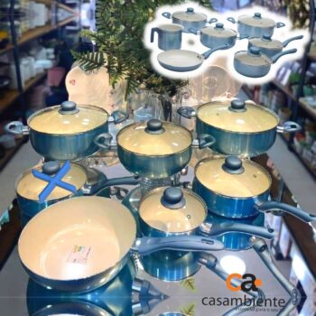 Jogo De Panelas 7 Peças Genebra Azul Casambiente