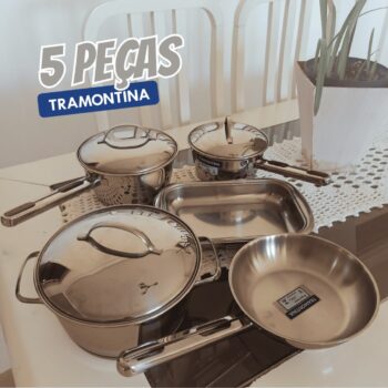Jogo de Panelas em Aço Inox 5 peças Allegra Tramontina