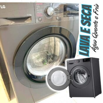 Lava e Seca Smart com Inteligência Artificial AIDD 11Kg LG VC5 CV3011BC4 Titanium