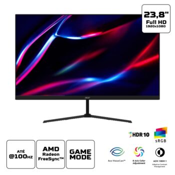 Monitor Gamer Acer Nitro 23.8” Zeroframe LED IPS FHD 100Hz 1ms KG240Y E3