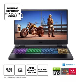 Notebook Nitro 5 An515-46-r5wf R7 W11 16 1tb Rtx3070ti 15,6