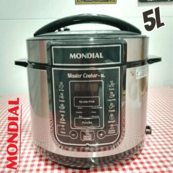 Panela De Pressão Elétrica Digital 5l Mondial Preto Pe-38 Frequência 60hz 110V