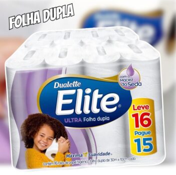 Papel Higiênico Folha Dupla Elite Ultra - 16 Rolos 30m