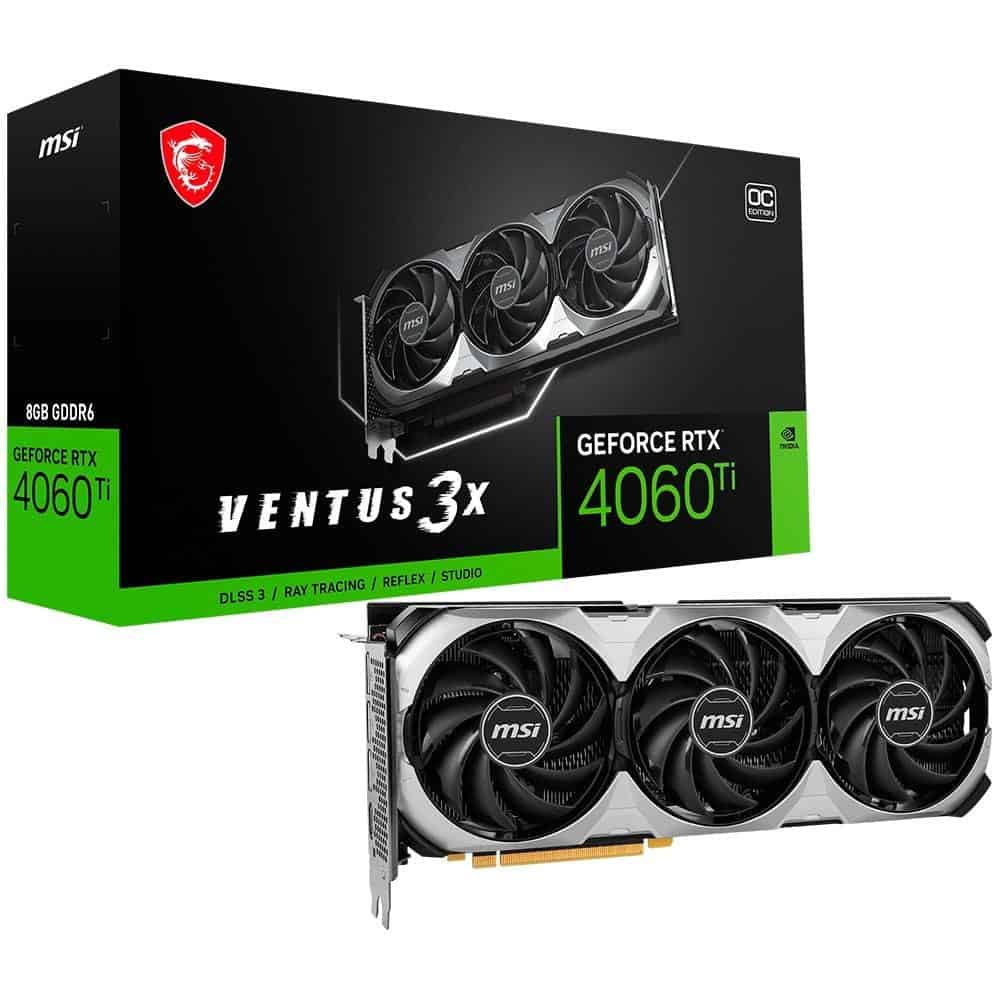 Placa De Vídeo Msi Geforce Rtx 4060 Ti Ventus 3x Oc 8gb D6