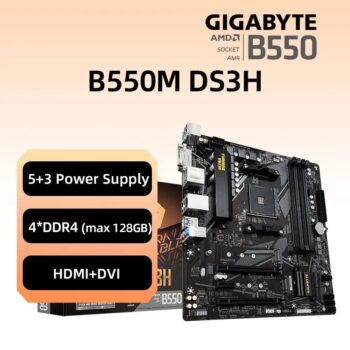 Placa Mãe Gigabyte B550M-DS3H, AM4