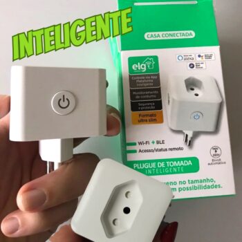 Plug de Tomada Inteligente Bivolt 16A com Conexão WI-FI e Bluetooth Branca - SHPT400 ELG
