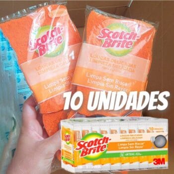 Scotch-Brite, 3M, Esponja para Louças Delicadas, 10 Unidades - Laranja