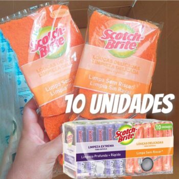 Scotch-Brite, 3M, Pack de Esponjas, Limpeza Extrema e Não Risca, Mista - 10 Unidades