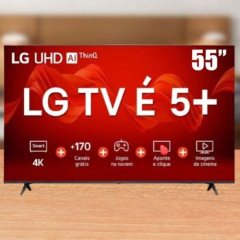 Smart TV 55" 4K LG UHD ThinQ AI 55UR8750PSA HDR Bluetooth Alexa Google Assistente Airplay2 3 HDMI