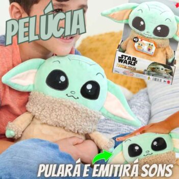 Star Wars Pelúcia Jumping Grogu para crianças a partir de 3 anos
