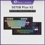 Teclado Mecânico Sem Fio Akko 5075B Plus V2 2.4GHz, Bluetooth e USB-C