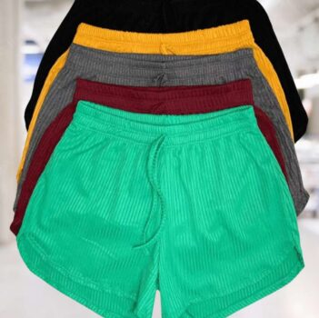 5 Shorts Canelado Feminino Shortinho Soltinho Verão Atacado