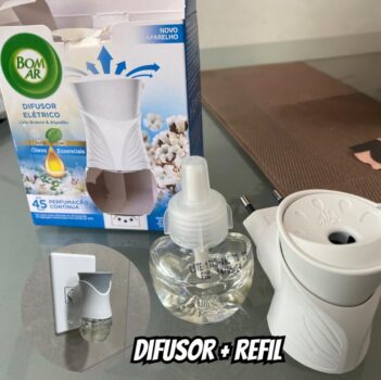 Air Wick Difusor Elétrico Bom Ar Lirio Branco E Algodão Aparelho + Refil 16Ml Azul