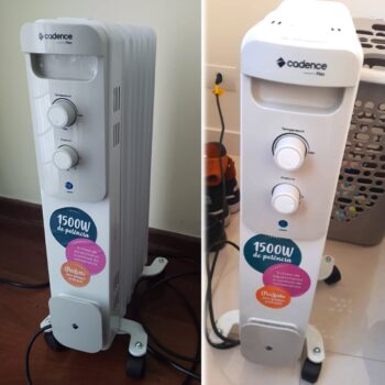 Aquecedor A Oleo Cadence 1500w 15m² Branco E Preto 220v Aqc260