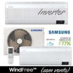 Ar-condicionado Split Inverter Samsung WindFree Connect Sem Vento 12.000 BTUs Frio AR12CVFAMWKNAZ 220V