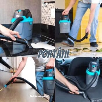 Aspirador de Pó e Água WAP 1400W GTW Compact - Preto e Turquesa