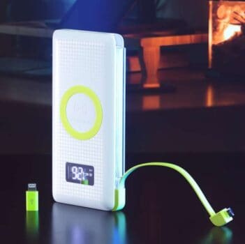 Carregador Portátil Power Bank Pineng 10.000mAh Carregamento Por Indução Carga Rápida Visor Led Digital Entrada Usb 3.0