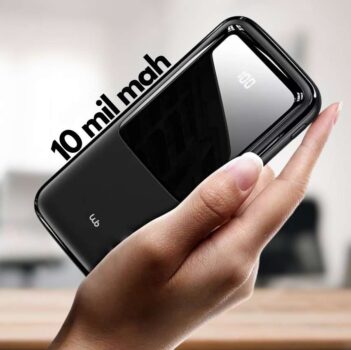 Carregador Portátil Power Bank Wb Magni 10000 Mah Usb-A 2 Entradas, Led Indicativo De Bateria, Compacto, Saída De 10w
