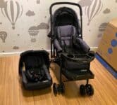 Carrinho de Bebê Cosco Travel System CAX00430 Reverse - Preto Rajado