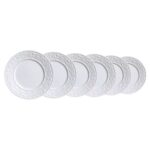 Conjunto de Prato de Sobremesa Porto Branco 6 Peças 20,5cm Porto Brasil