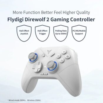 Controle Sem Fio Flydigi Direwolf 2, Analógicos/Gatilhos Hall Effect