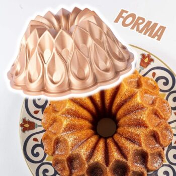 Forma Antiaderente de Aluminio Fundido Sephira Dourada 26 x 10.5 cm, Marissa