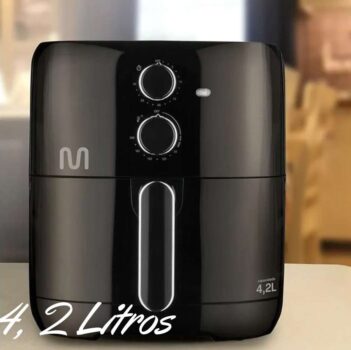 Fritadeira Eletrica Air Fryer 4,2 Litros Preta Multilaser Cor Preto Frequência 1500w 110V