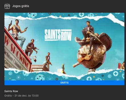 Jogo Grátis Epic Games - Saints Row
