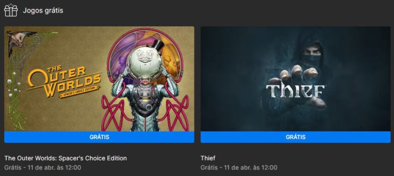 Jogo Grátis Epic Games - The Outer Worlds: Spacer's Choice Edition/ Thief