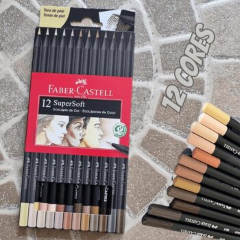 Lápis De Cor, Faber-Castell, Redondo, Supersoft, 12 Cores, Tons Pele, Multicor, 120715SOFTCQ
