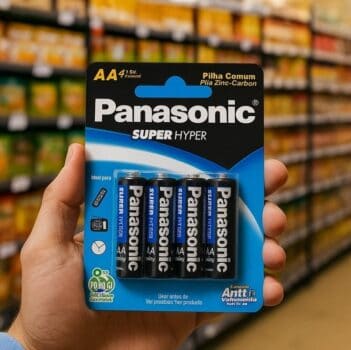 Panasonic UM-3SHS - Pilha Comum AA, Tensão 1,5 Volts, Embalagem com 4 pilhas