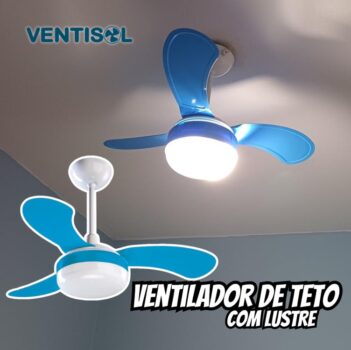 Ventisol Ventilador de Teto, Petit Premium, Azul, 220V
