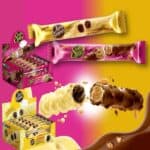 Wafer Recheado Chocolate Lacta Stick 375g Display com 15 Unidades