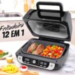 WAP Fritadeira Elétrica Air Fryer Barbecue Digital 12 em 1 com 4 Níveis de Temperatura e Painel Digital Antiaderente 1700W WAP AIRFRY 10L 127V