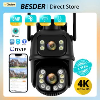 Besder Câmera de Segurança Externa Visão Dupla WIFI 4mp