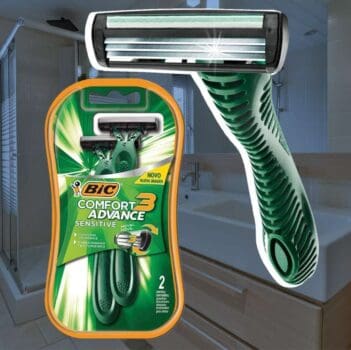 Bic Aparelho De Barbear Comfort Advance Pele Sensível 3 Lâminas Verde Fita Lubrificante 8713191 2 Unidades