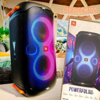 Caixa de Som Portátil JBL PartyBox JBLPARTYBOX110BR, LED, 160W RMS, Bluetooth, Á Prova de Respingos, Preto - 58035030