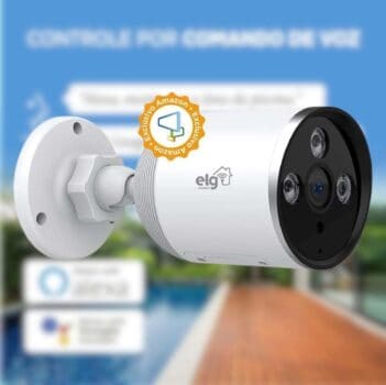 Câmera Inteligente Externa Wi-Fi Full Color, Áudio Bidirecional, Full HD, Compatível com Alexa - SHCF602 ELG