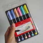 Caneta Ponta Pincel, Faber-Castell, Supersoft Brush, 6 Cores Pastel